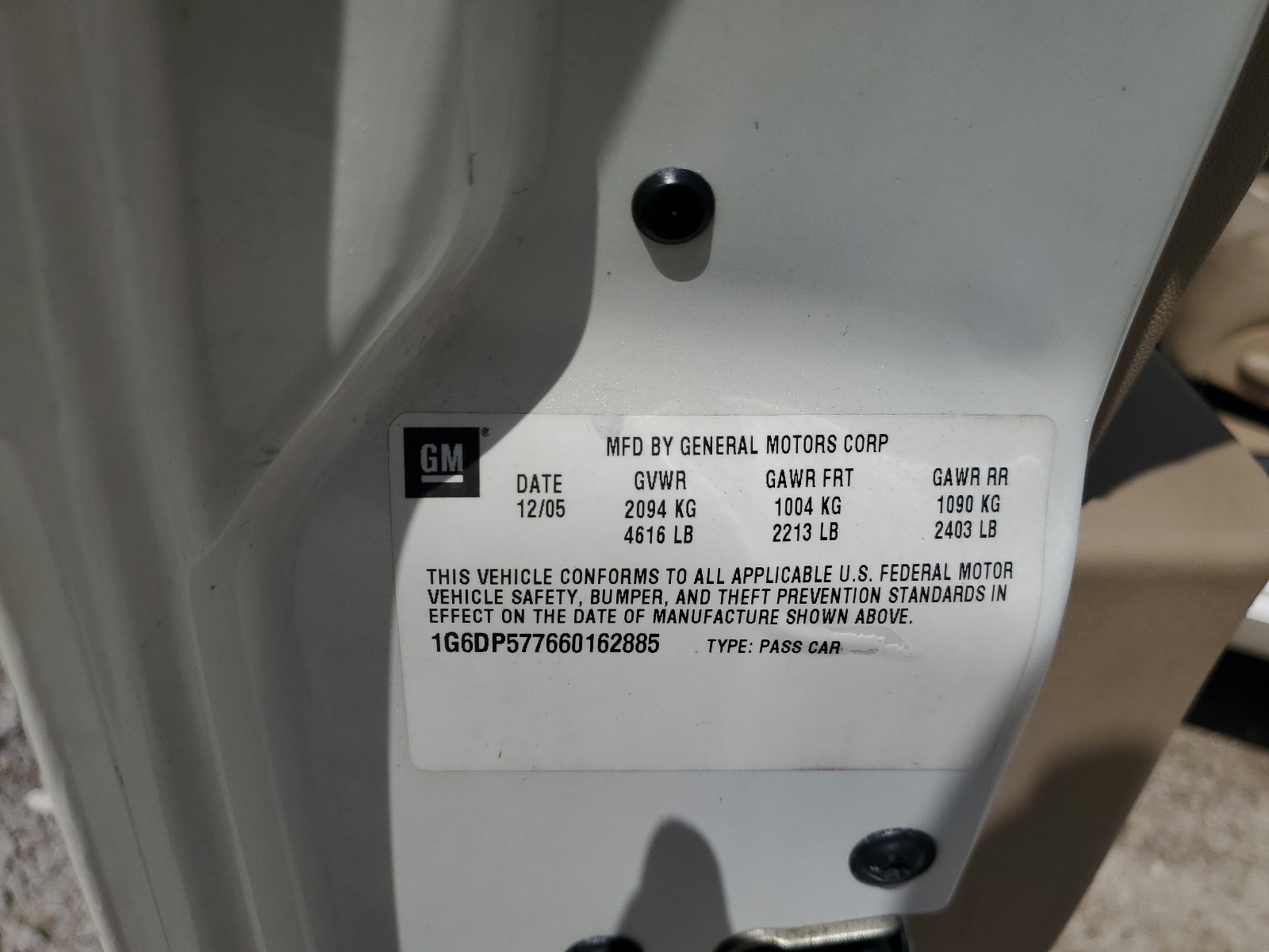 1G6DP577660162885 2006 Cadillac Cts Hi Feature V6