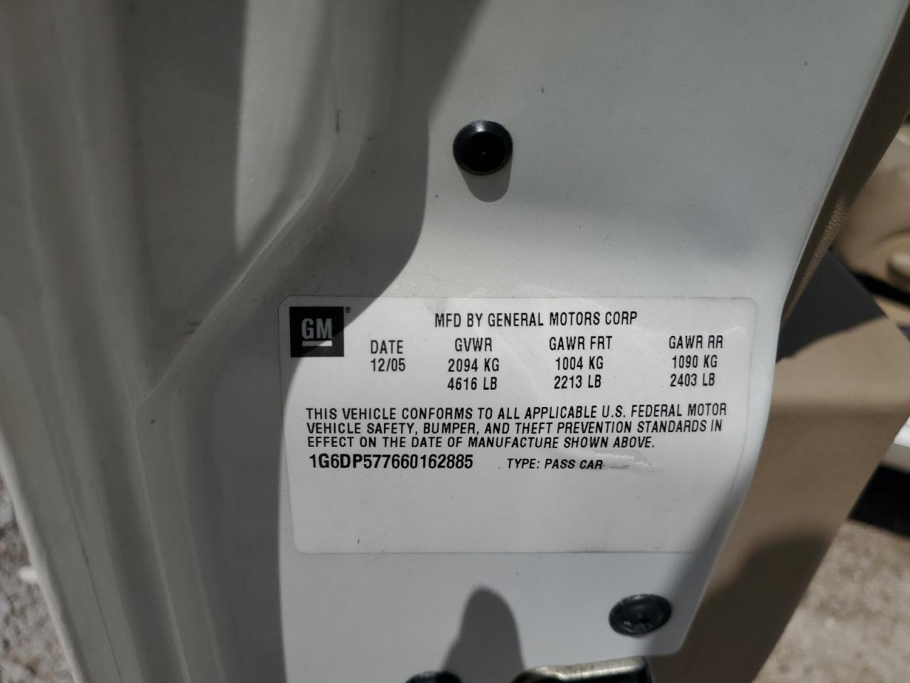 2006 Cadillac Cts Hi Feature V6 VIN: 1G6DP577660162885 Lot: 64440774