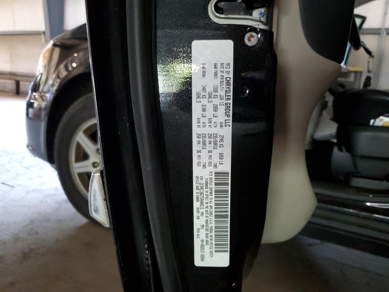 2012 Chrysler Town & Country Touring VIN: 2C4RC1BG7CR400615 Lot: 63033544