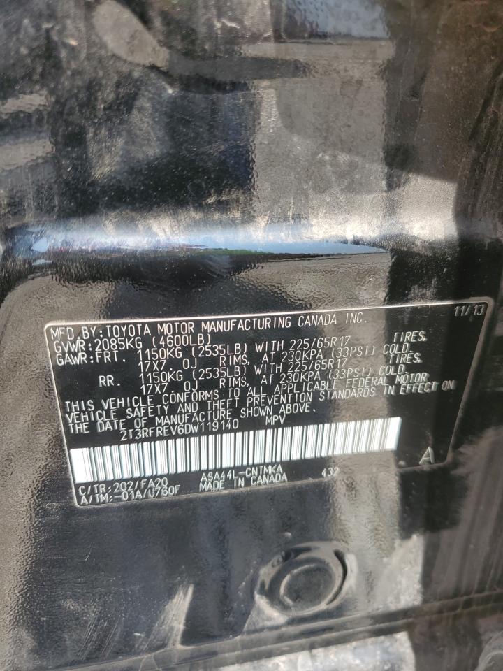 2013 Toyota Rav4 Xle VIN: 2T3RFREV6DW119140 Lot: 62153914