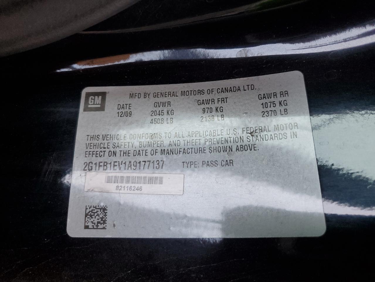 2010 Chevrolet Camaro Lt VIN: 2G1FB1EV1A9177137 Lot: 62735284