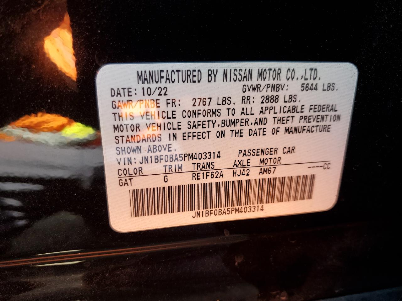 2023 Nissan Ariya Evolve+ VIN: JN1BF0BA5PM403314 Lot: 61679324