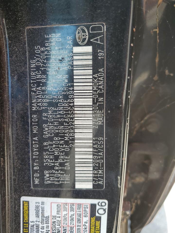 2005 Toyota Corolla Ce VIN: 2T1BR32E65C469941 Lot: 64673544