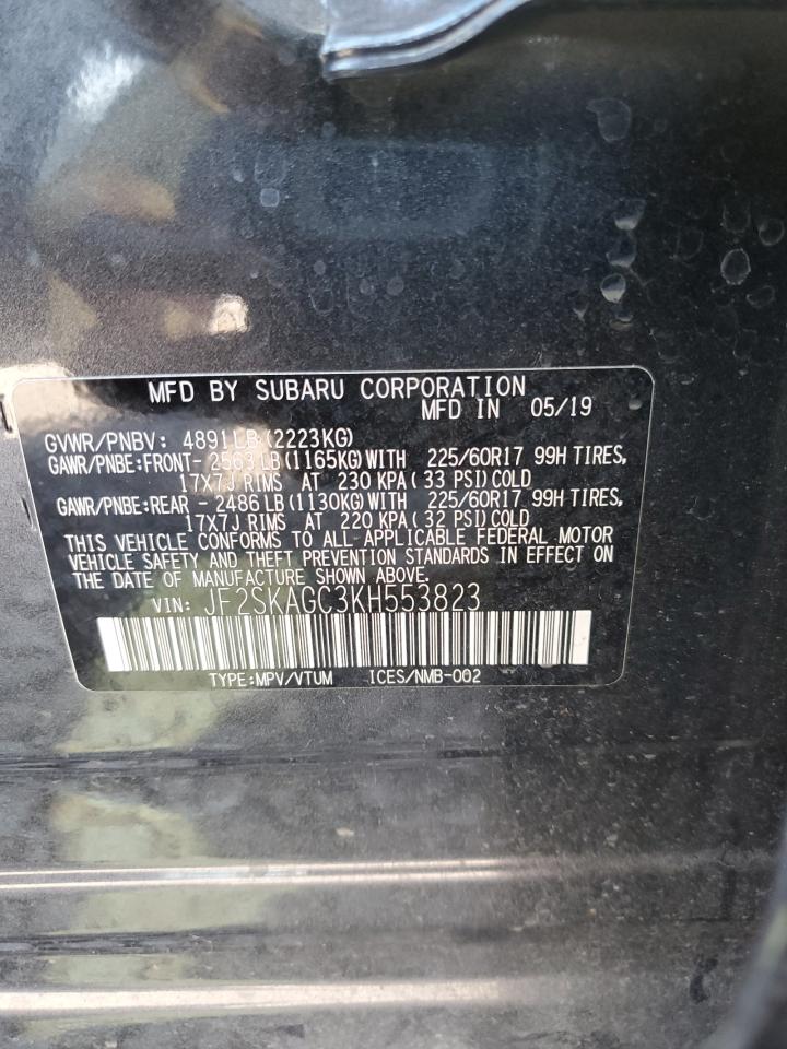 2019 Subaru Forester Premium VIN: JF2SKAGC3KH553823 Lot: 62051044