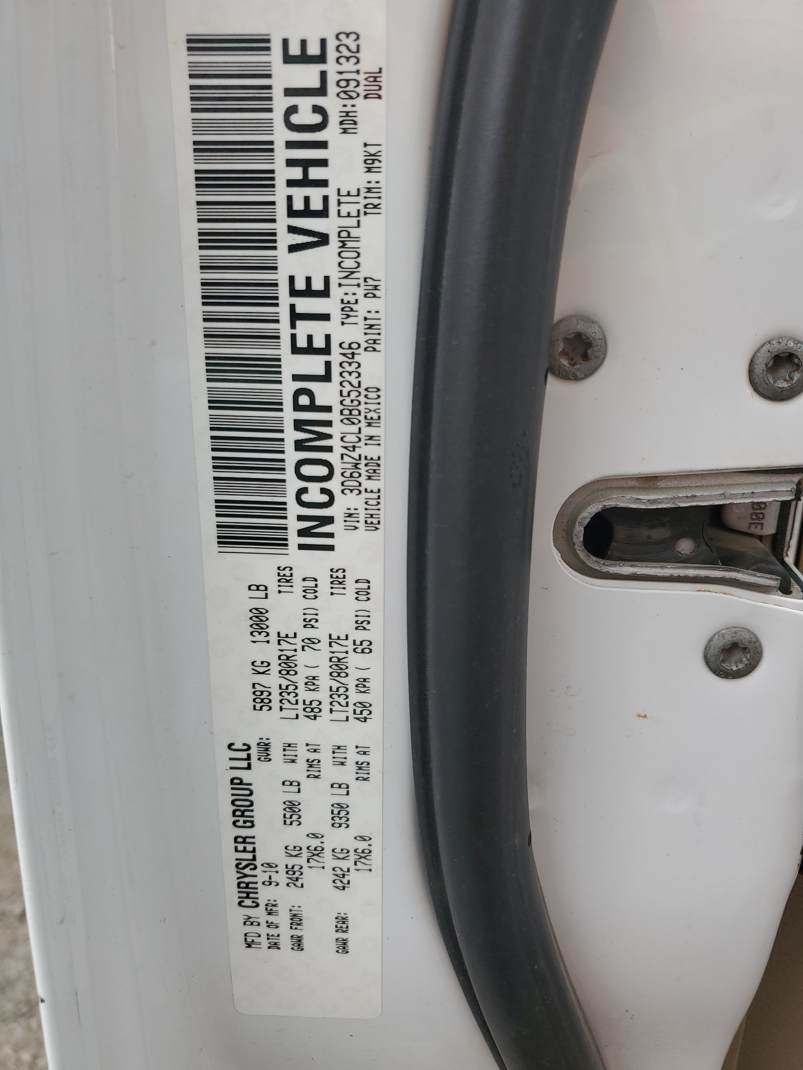 3D6WZ4CL0BG523346 2011 Dodge Ram 3500 St