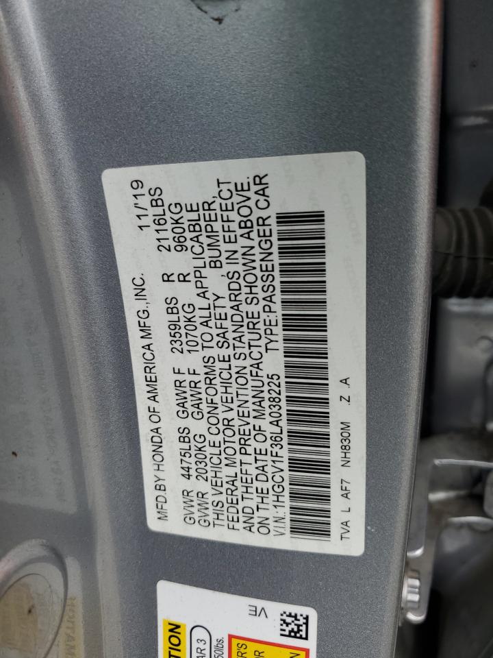 1HGCV1F36LA038225 2020 Honda Accord Sport