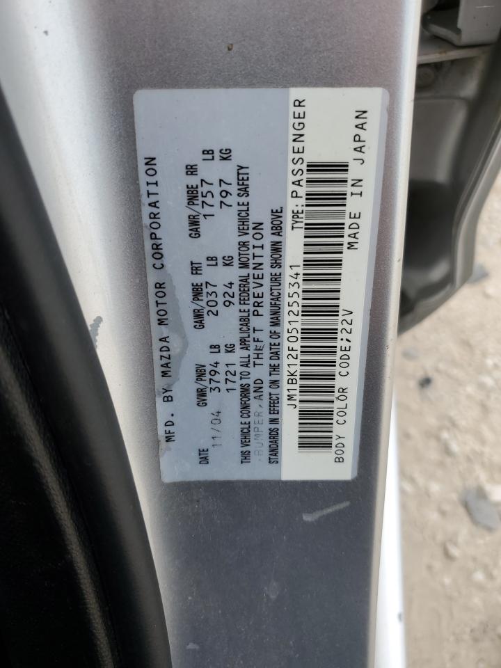 2005 Mazda 3 I VIN: JM1BK12F051255341 Lot: 63723964