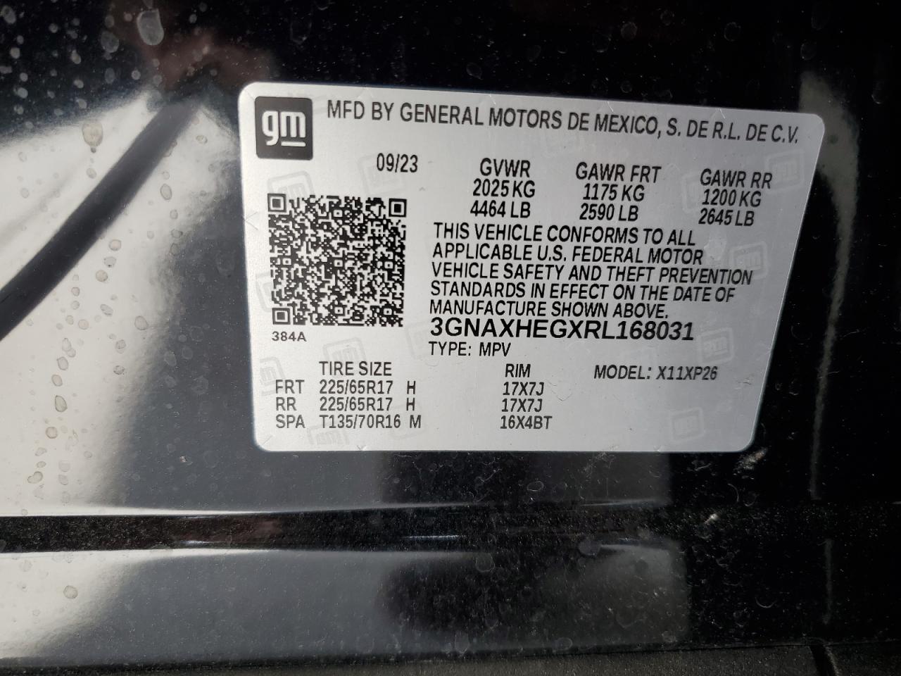 3GNAXHEGXRL168031 2024 Chevrolet Equinox Ls
