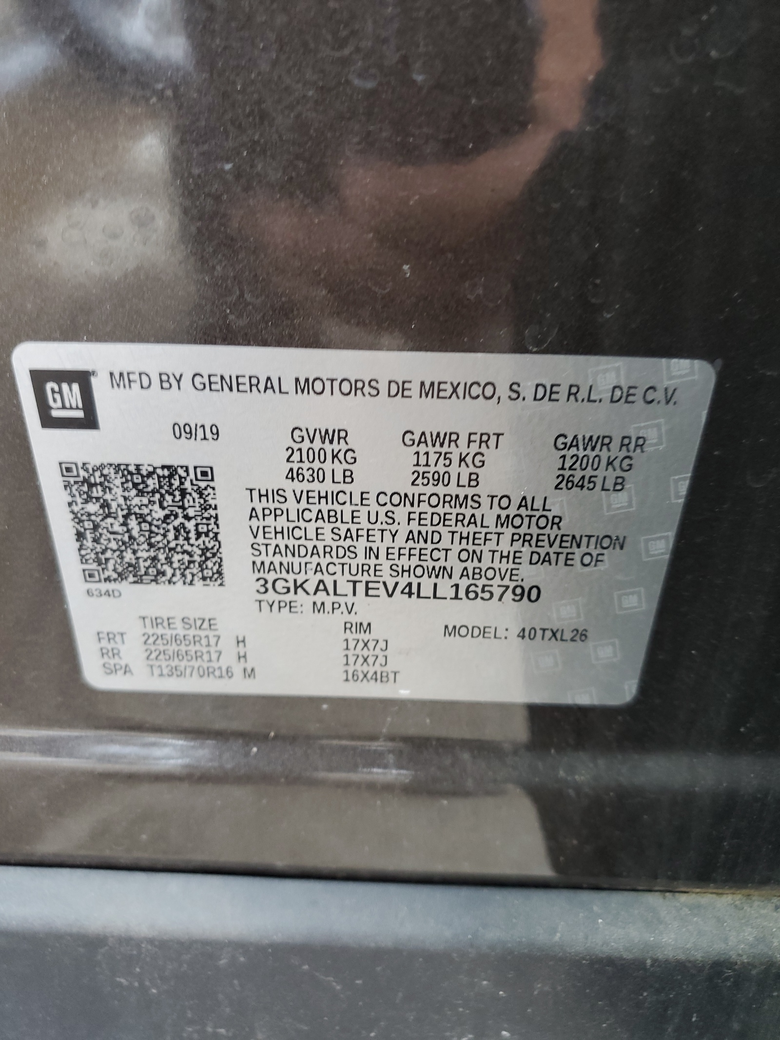 3GKALTEV4LL165790 2020 GMC Terrain Sle