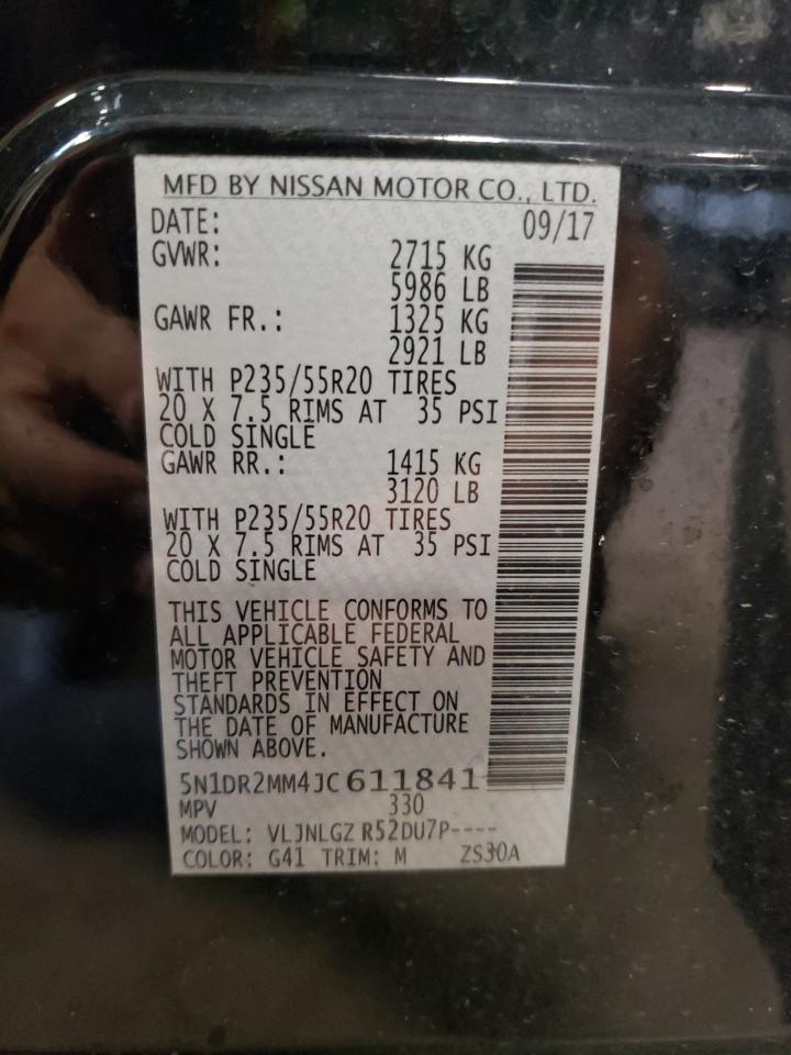 2018 Nissan Pathfinder S VIN: 5N1DR2MM4JC611841 Lot: 62445644