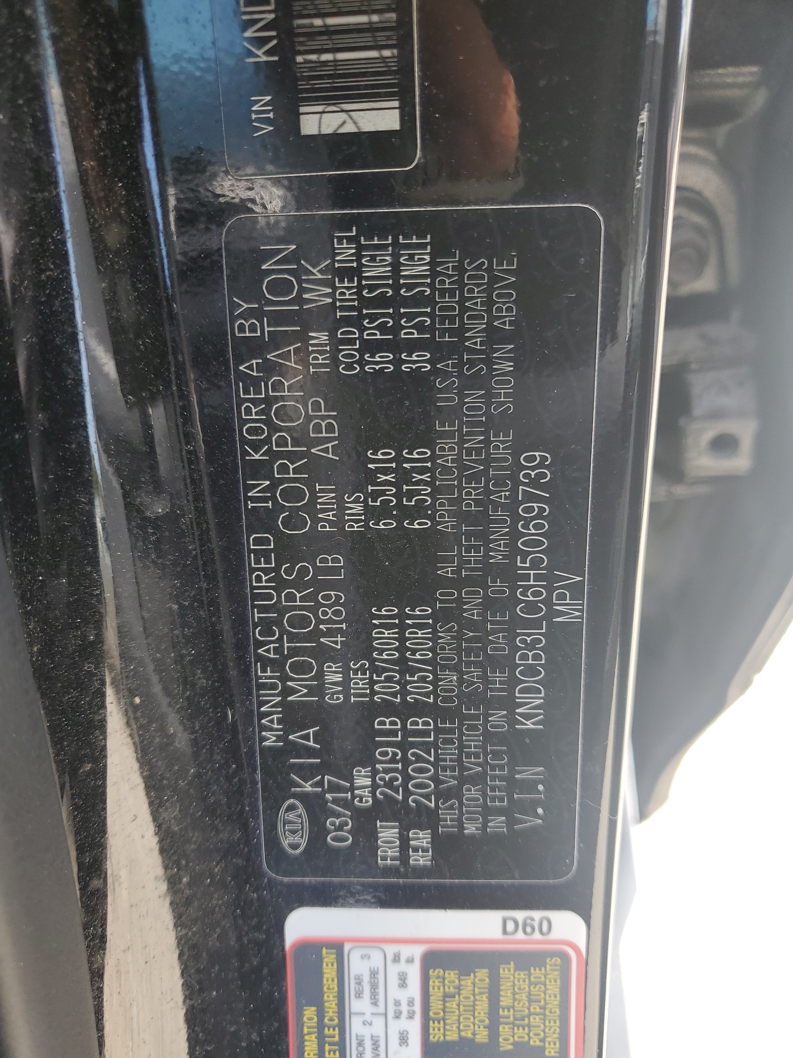 KNDCB3LC6H5069739 2017 Kia Niro Fe