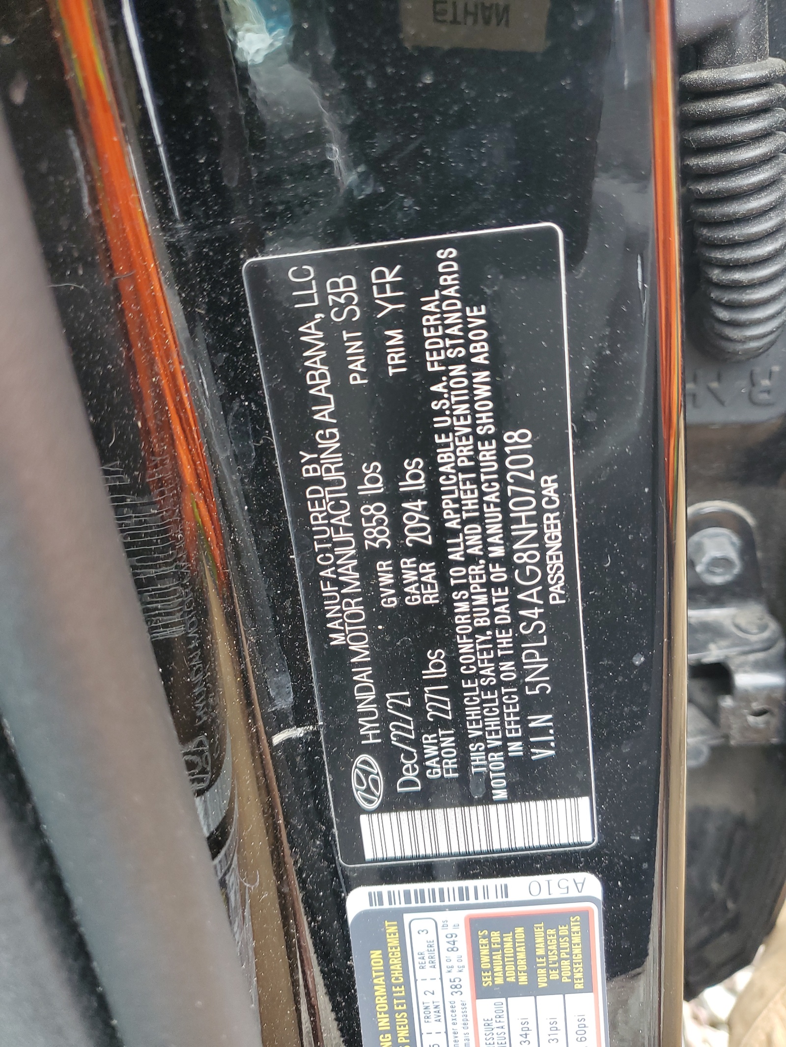 5NPLS4AG8NH072018 2022 Hyundai Elantra Sel