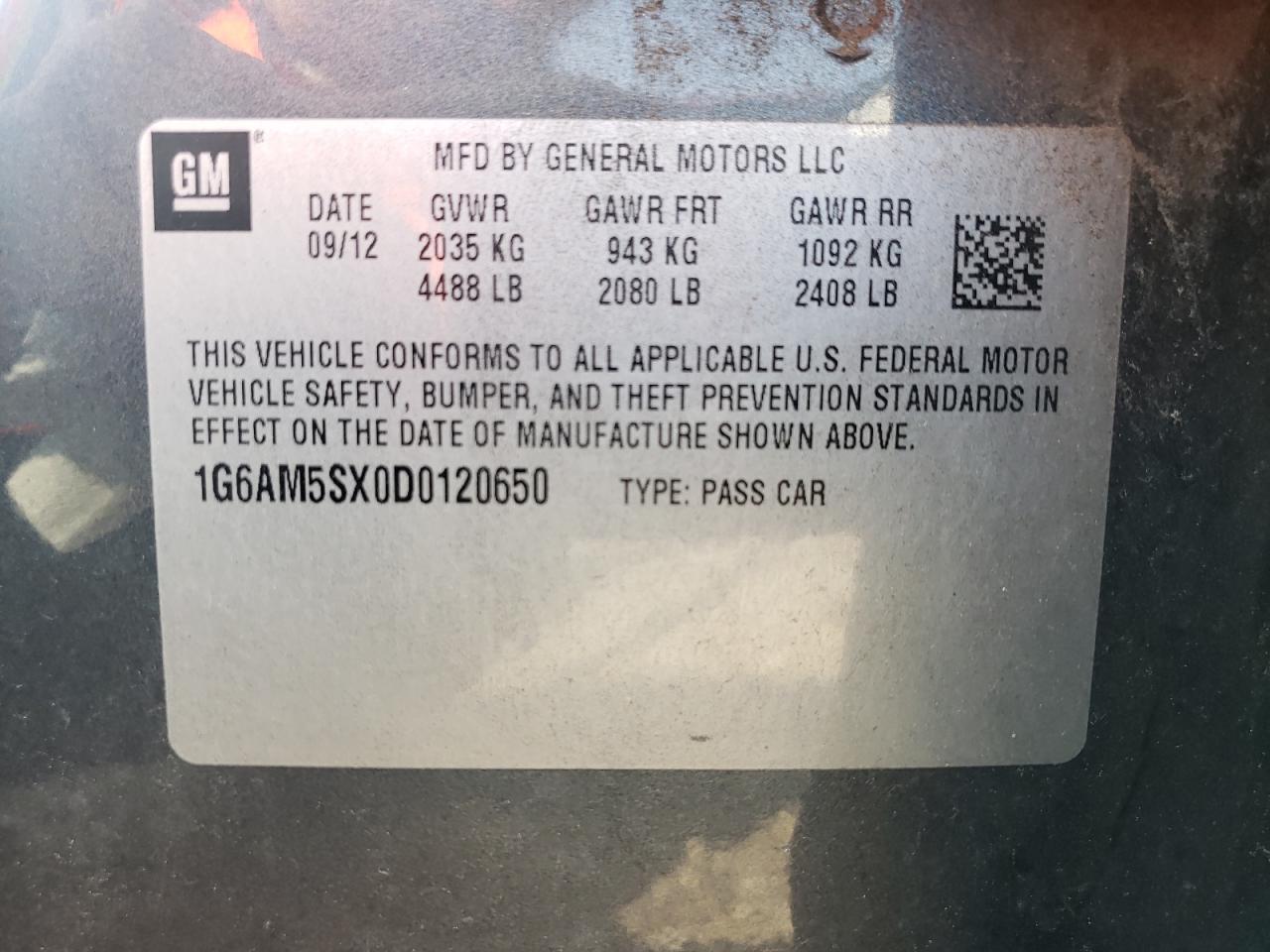 2013 Cadillac Ats Premium VIN: 1G6AM5SX0D0120650 Lot: 64913024