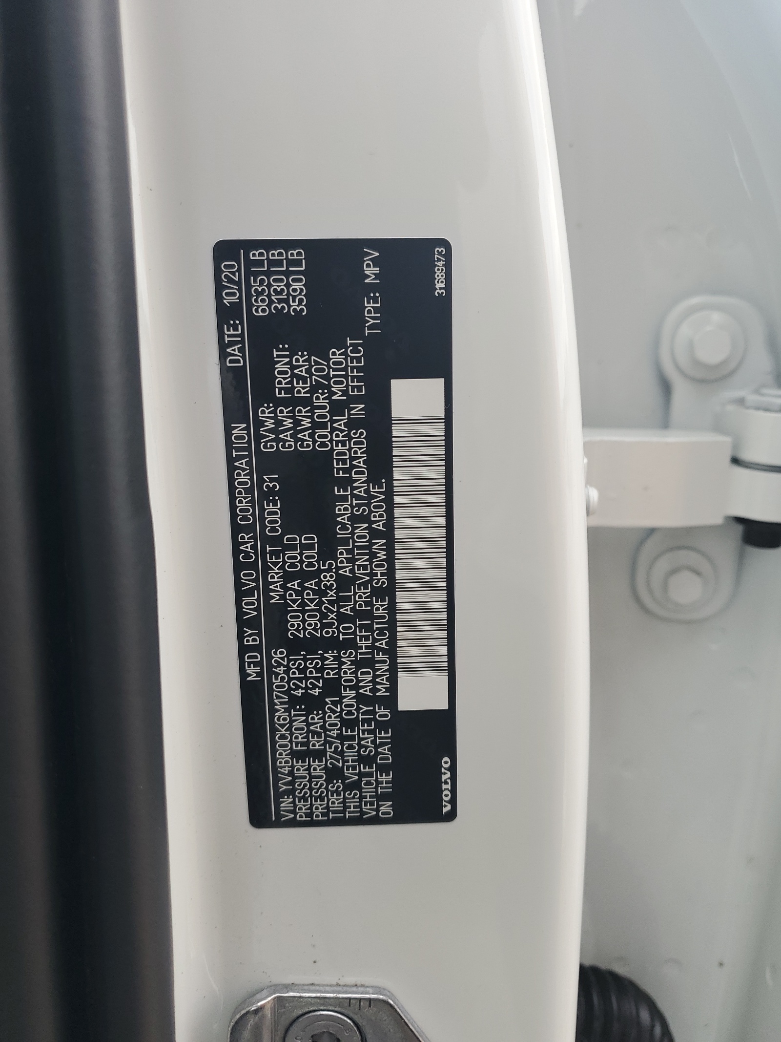 YV4BR0CK6M1705426 2021 Volvo Xc90 T8 Recharge Inscription Express