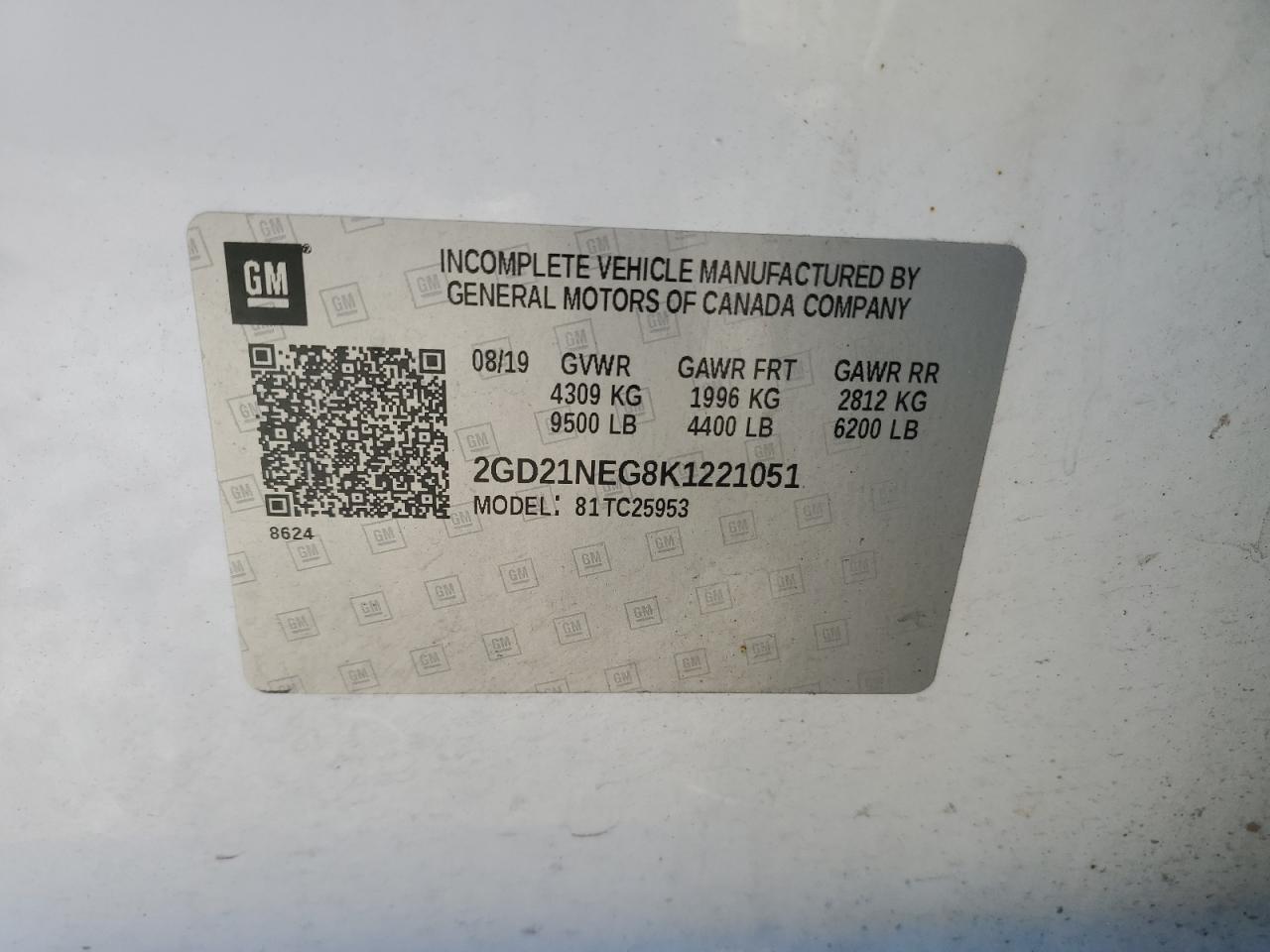 2GD21NEG8K1221051 2019 GMC Sierra C2500 Heavy Duty