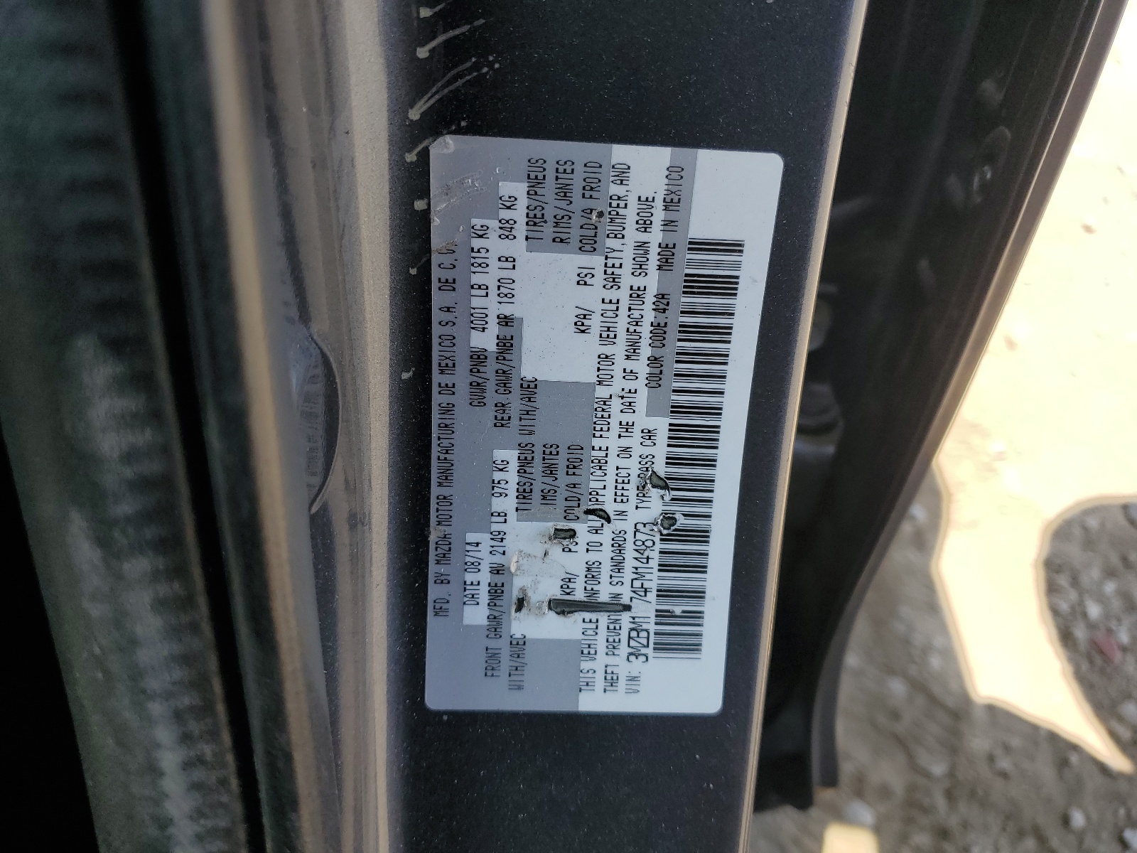 3MZBM1V74FM144873 2015 Mazda 3 Touring