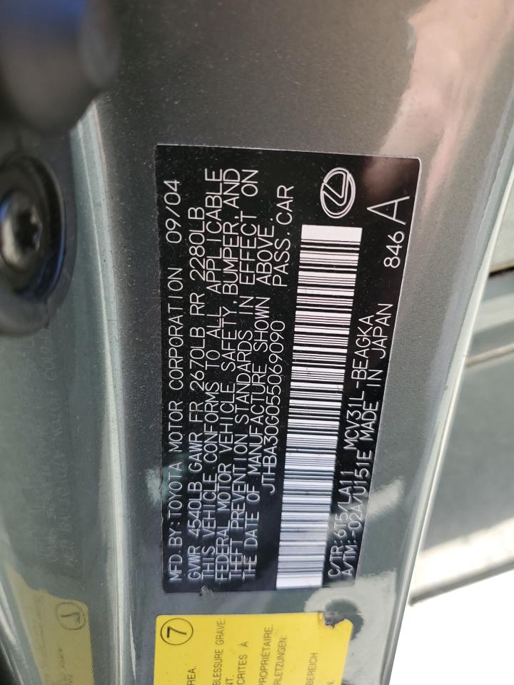 2005 Lexus Es 330 VIN: JTHBA30G055069090 Lot: 64477394