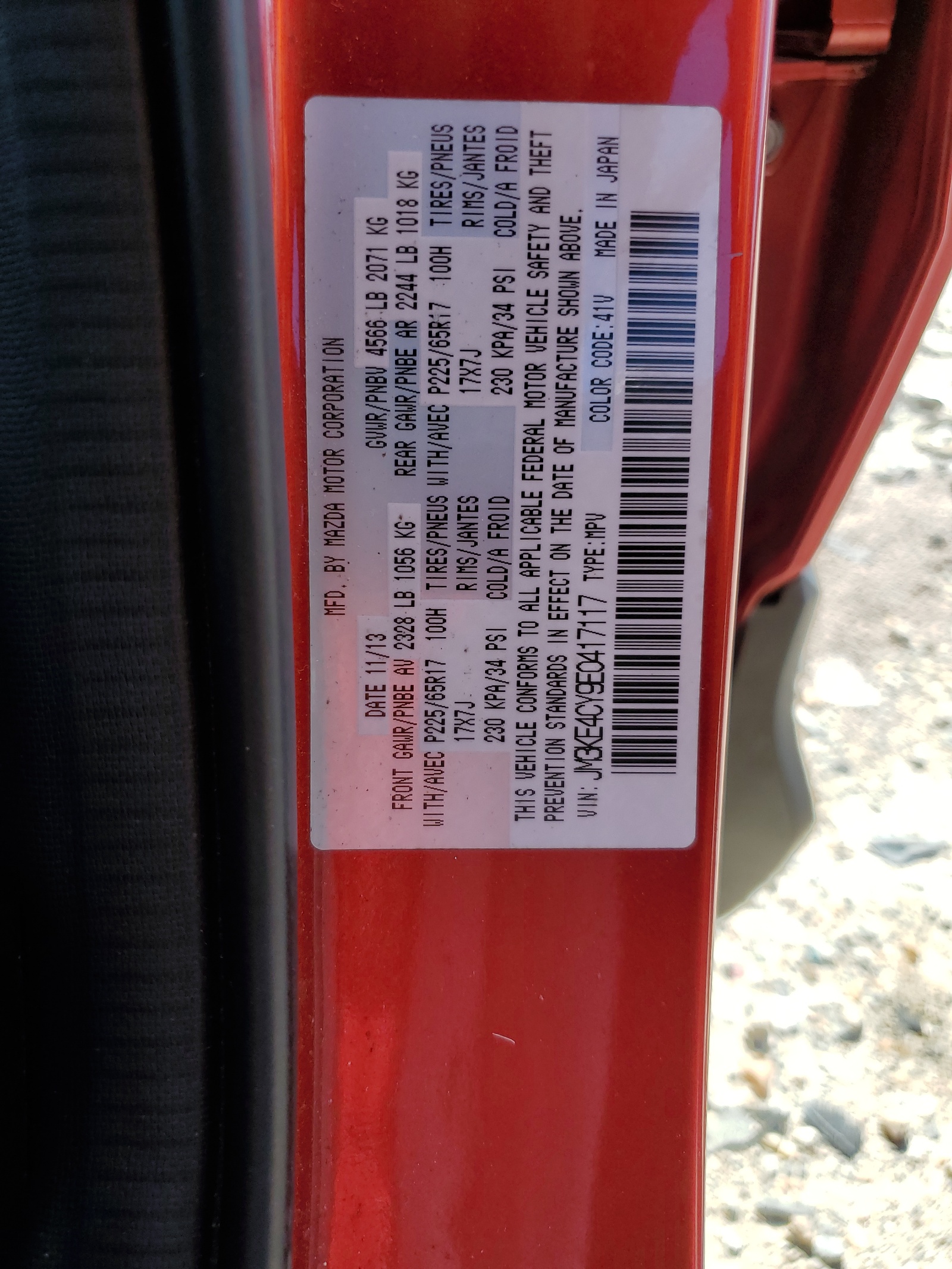 JM3KE4CY9E0417117 2014 Mazda Cx-5 Touring