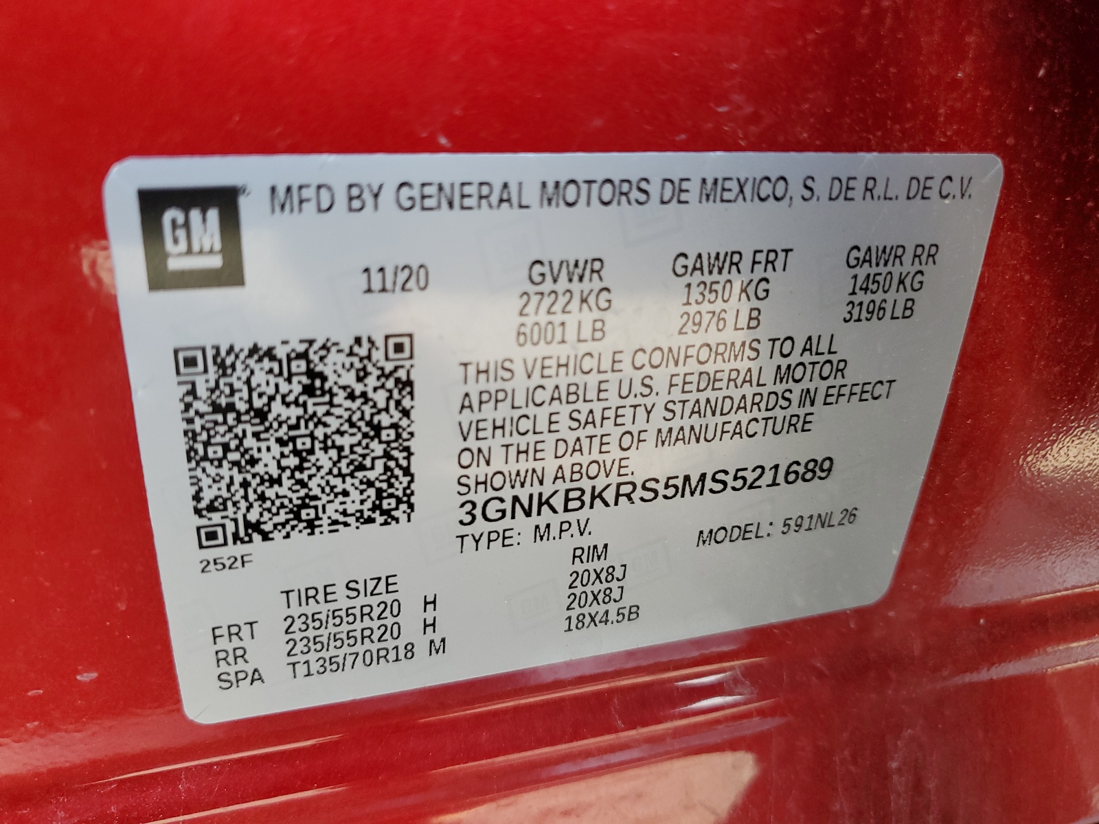 3GNKBKRS5MS521689 2021 Chevrolet Blazer Rs