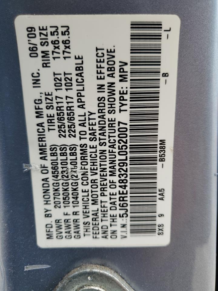 2009 Honda Cr-V Lx VIN: 5J6RE48329L052007 Lot: 64401254