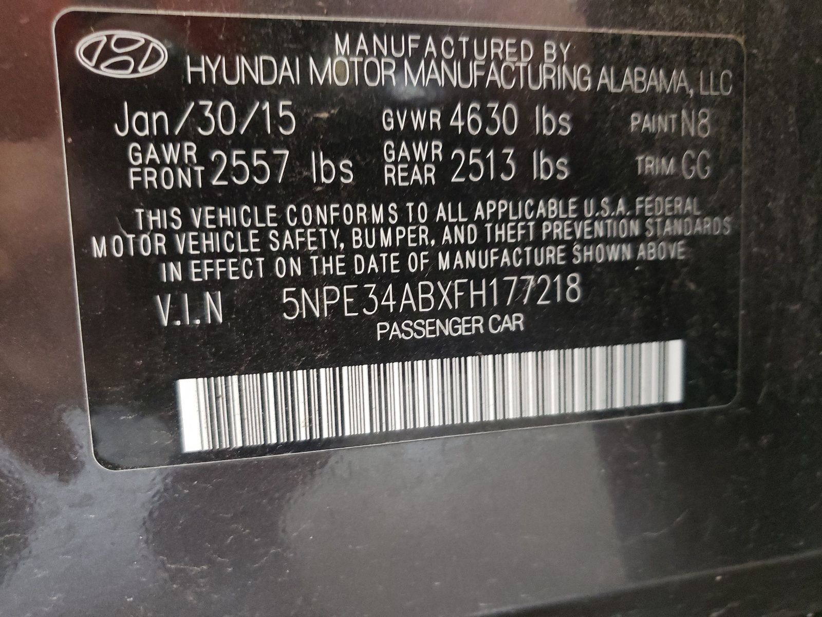 5NPE34ABXFH177218 2015 Hyundai Sonata Sport