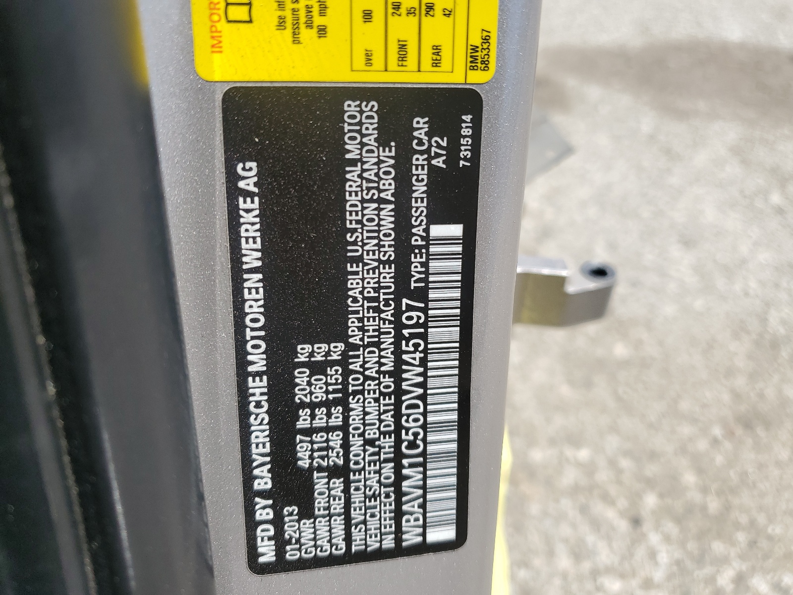 WBAVM1C56DVW45197 2013 BMW X1 Sdrive28I