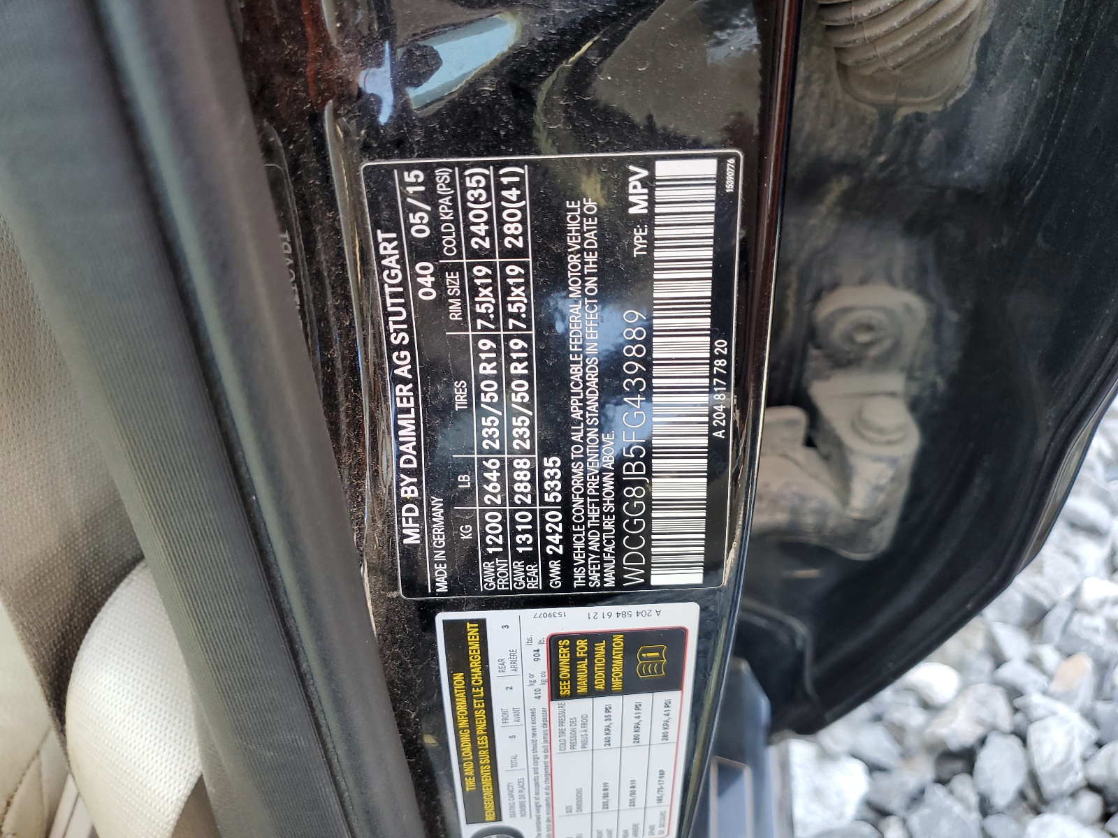 WDCGG8JB5FG439889 2015 Mercedes-Benz Glk 350 4Matic