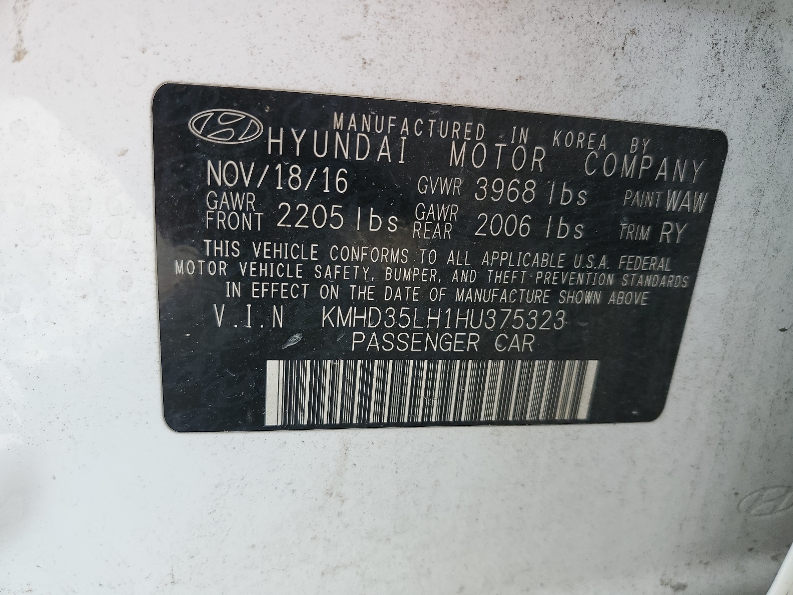 KMHD35LH1HU375323 2017 Hyundai Elantra Gt