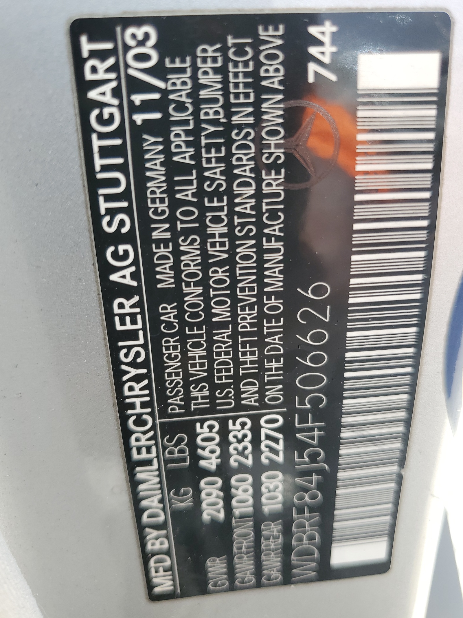 WDBRF84J54F506626 2004 Mercedes-Benz C 320 4Matic