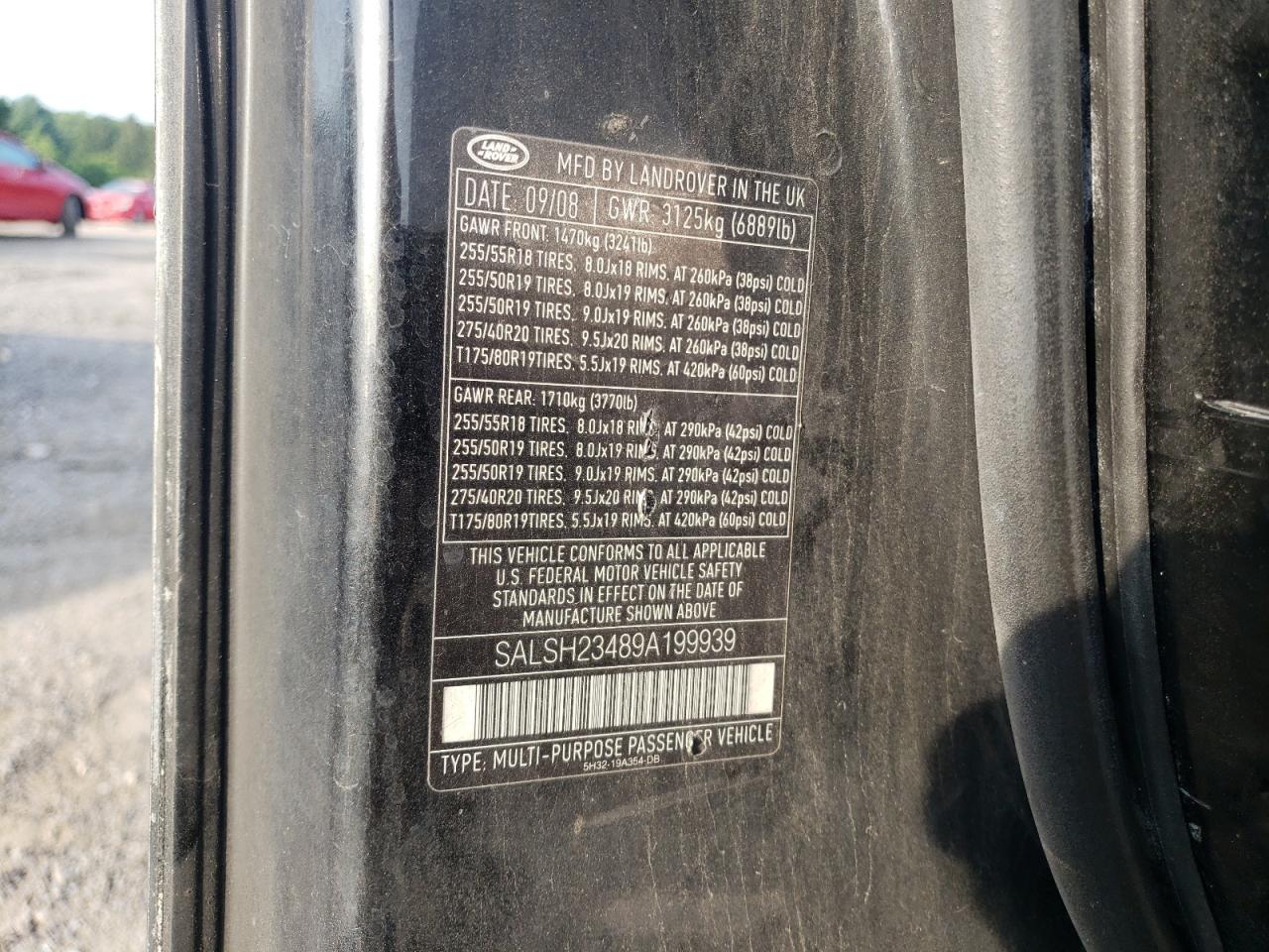 2009 Land Rover Range Rover Sport Supercharged VIN: SALSH23489A199939 Lot: 61872014