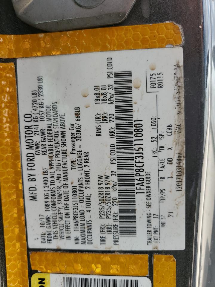 2018 Ford Mustang Gt VIN: 1FA6P8CF3J5110801 Lot: 64266784