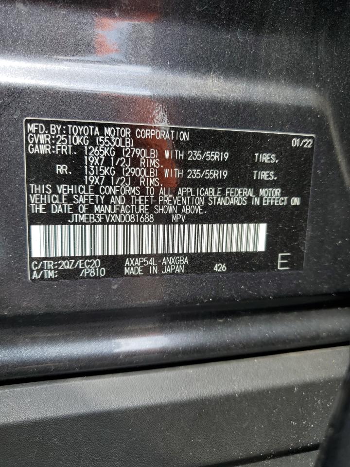 2022 Toyota Rav4 Prime Xse VIN: JTMEB3FVXND081688 Lot: 65488854