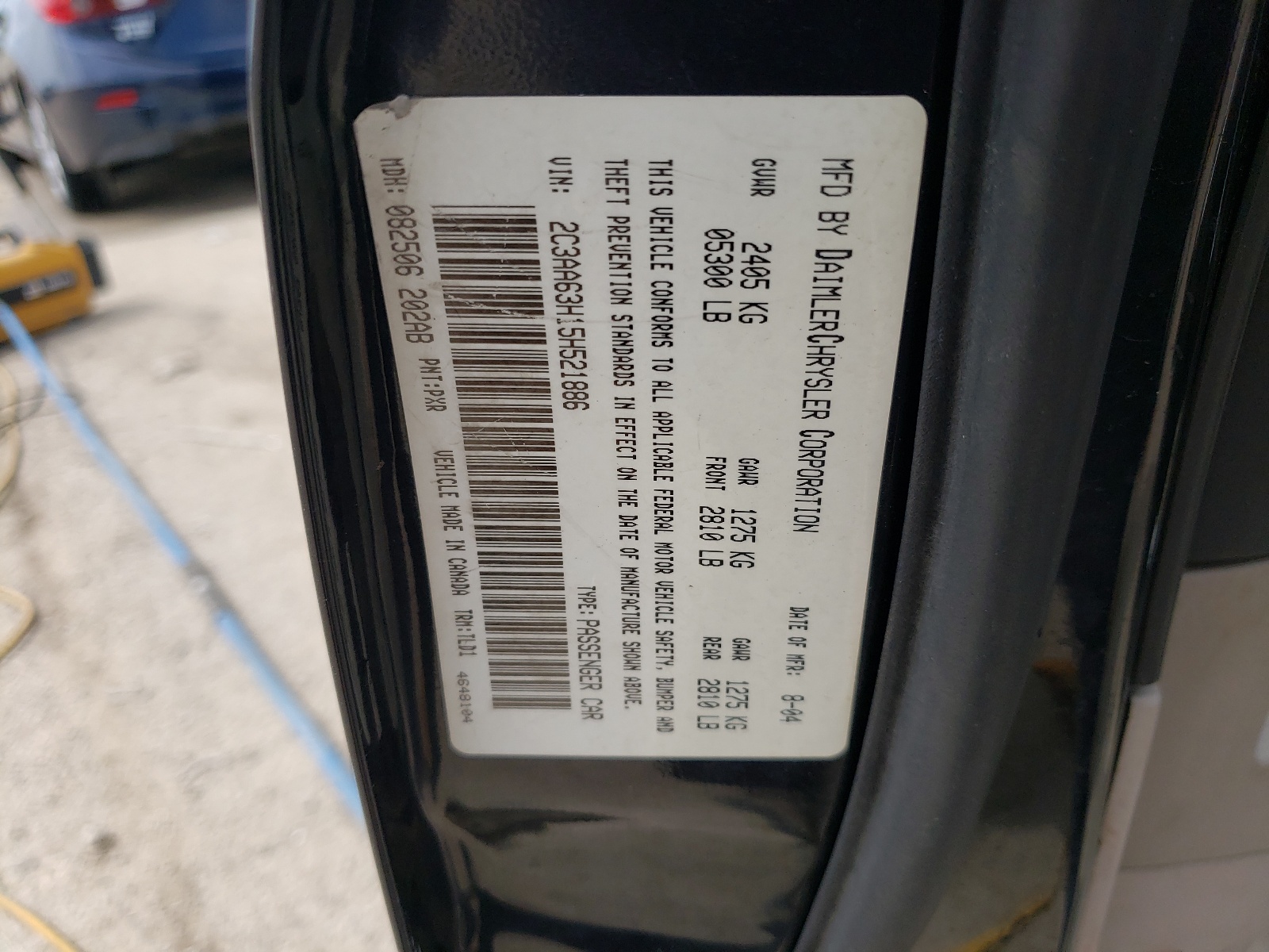 2C3AA63H15H521886 2005 Chrysler 300C