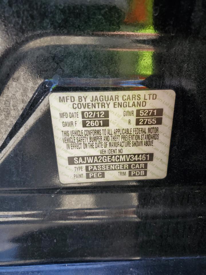2012 Jaguar Xjl Supercharged VIN: SAJWA2GE4CMV34461 Lot: 62765444