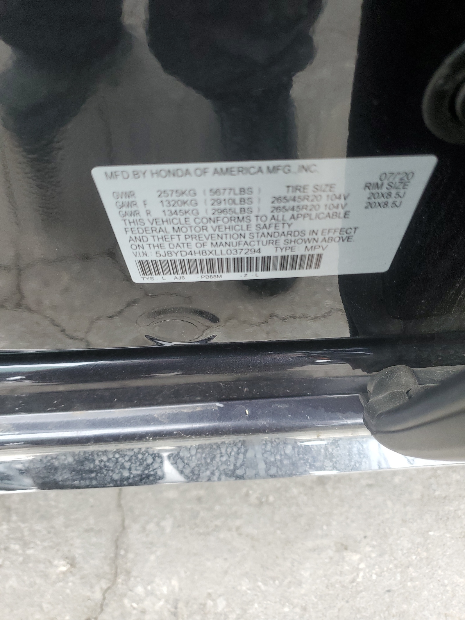 5J8YD4H8XLL037294 2020 Acura Mdx Advance