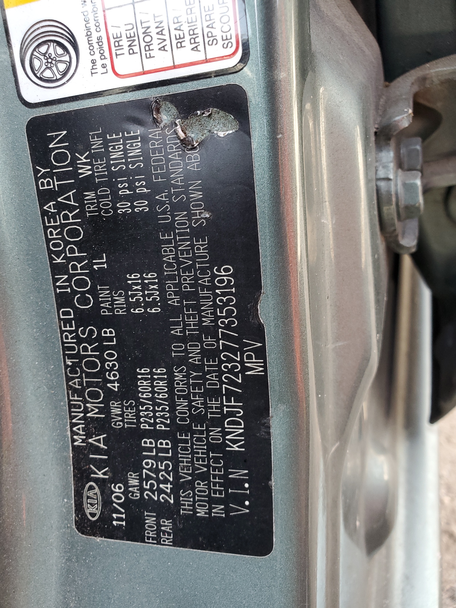 KNDJF723277353196 2007 Kia Sportage Ex