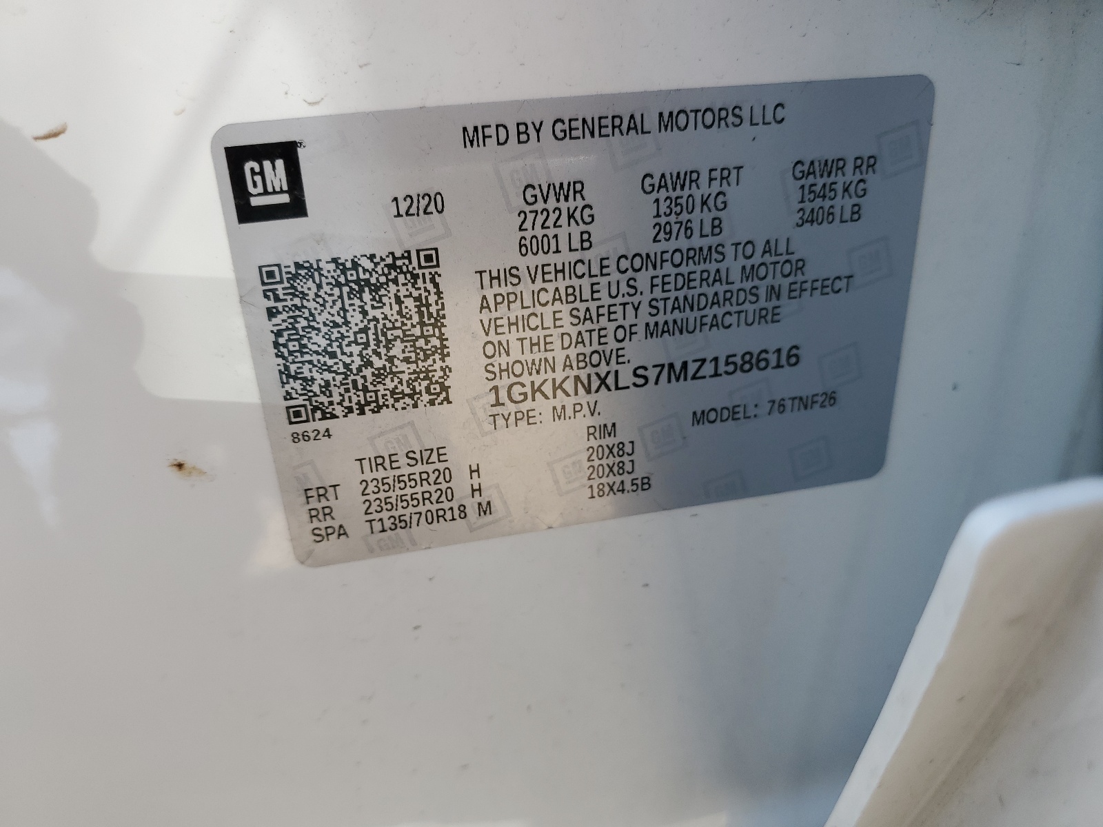 1GKKNXLS7MZ158616 2021 GMC Acadia Denali