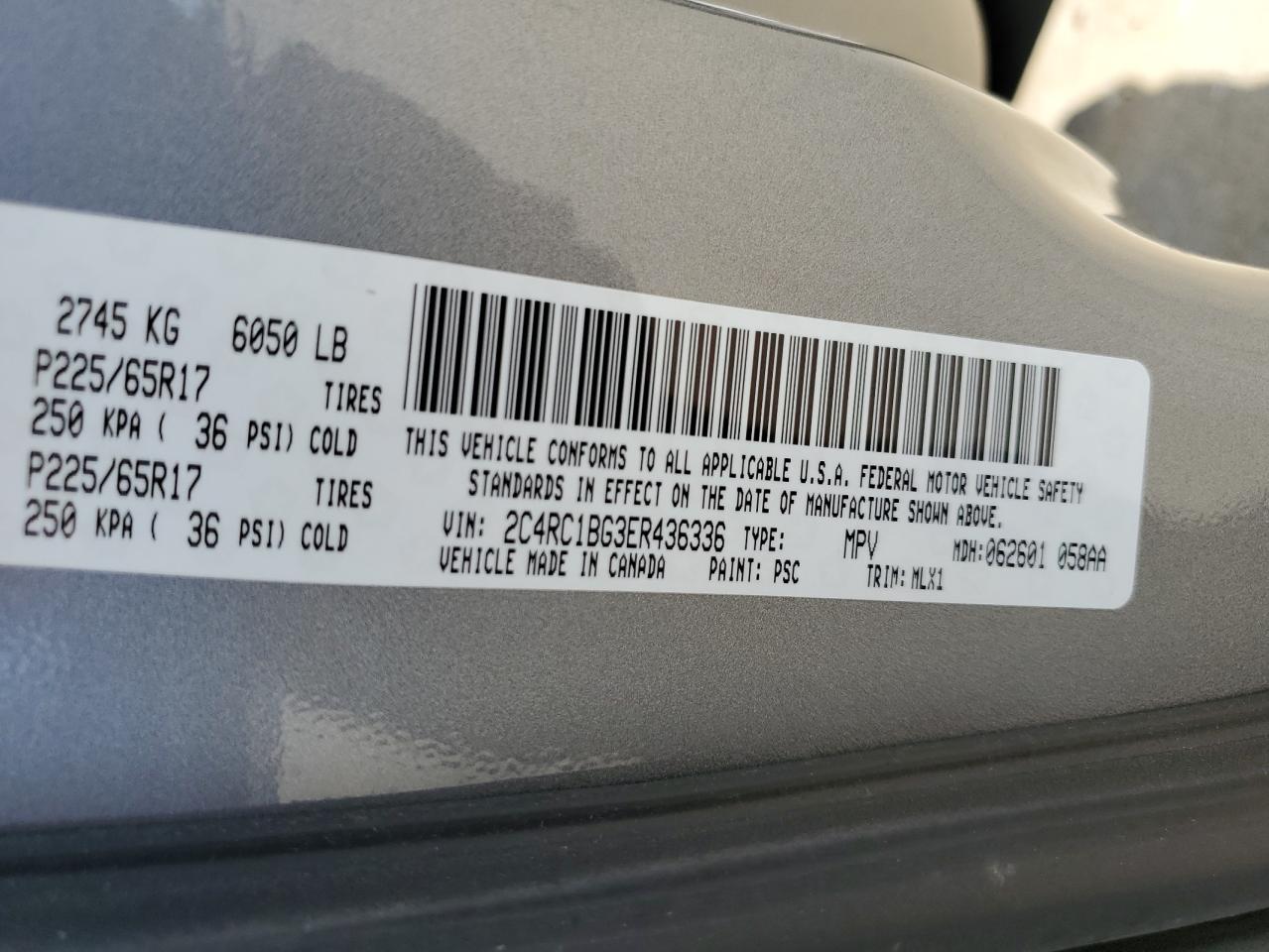 2014 Chrysler Town & Country Touring VIN: 2C4RC1BG3ER436336 Lot: 63889624