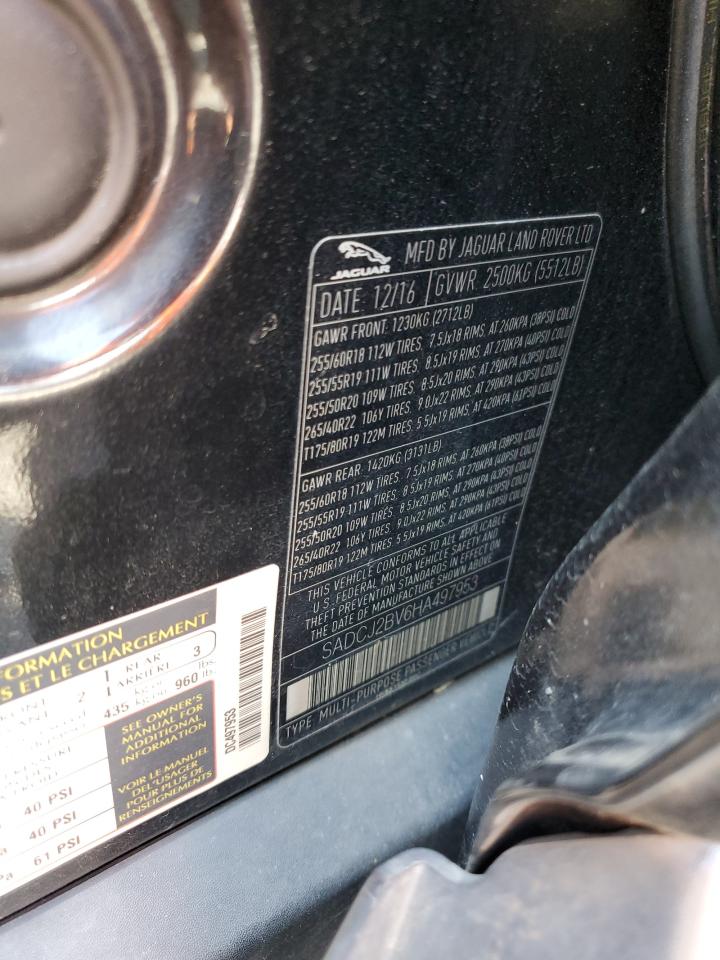 2017 Jaguar F-Pace Premium VIN: SADCJ2BV6HA497953 Lot: 63229134