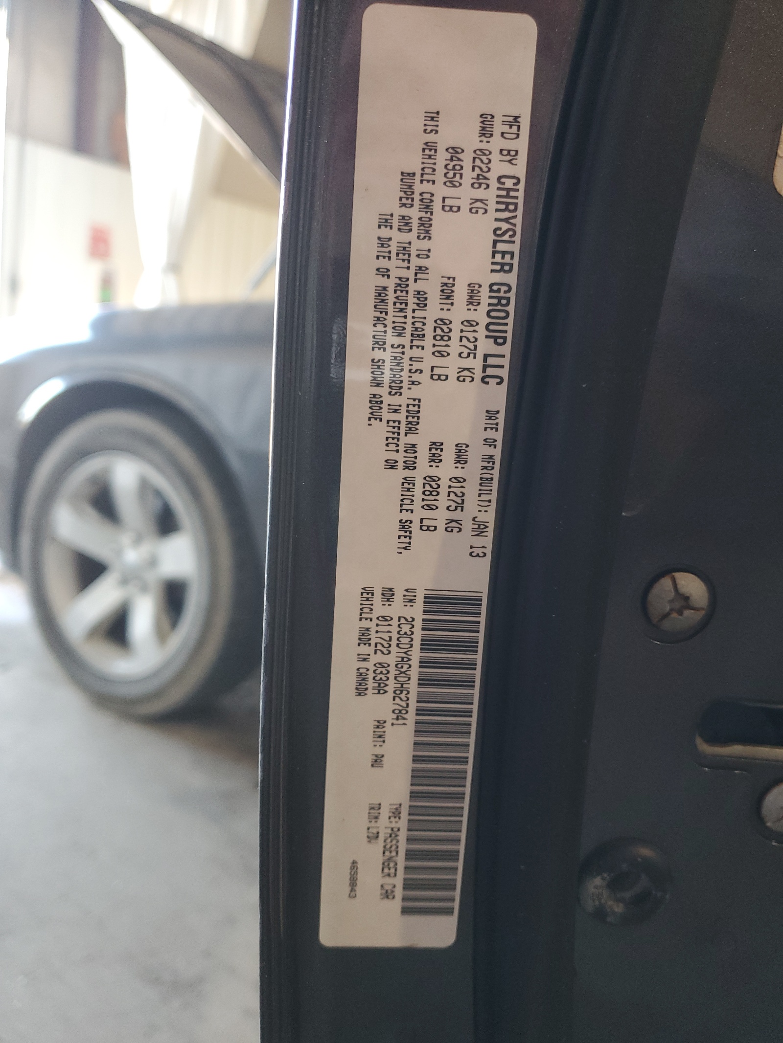 2C3CDYAGXDH627841 2013 Dodge Challenger Sxt