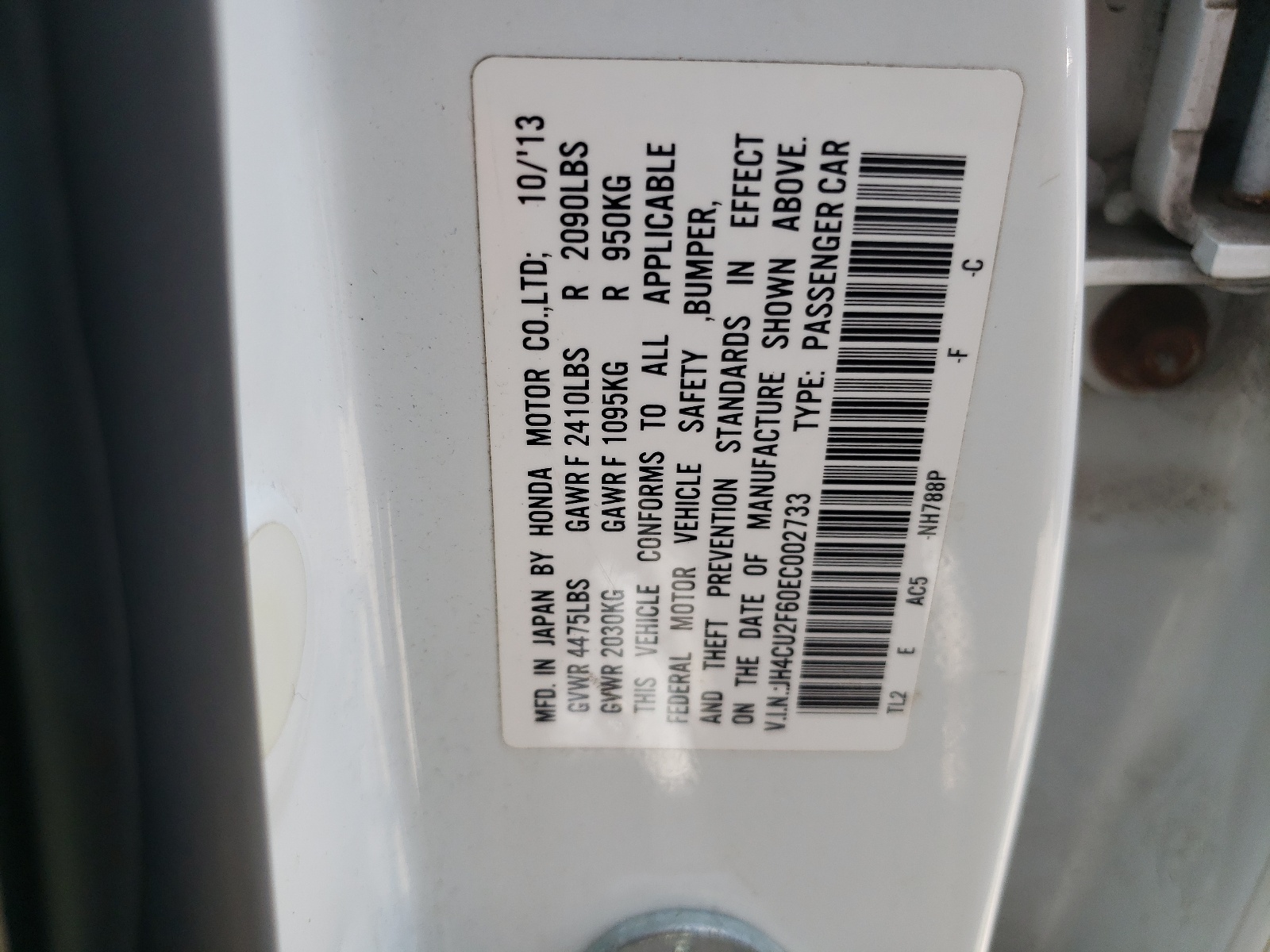 JH4CU2F60EC002733 2014 Acura Tsx Tech