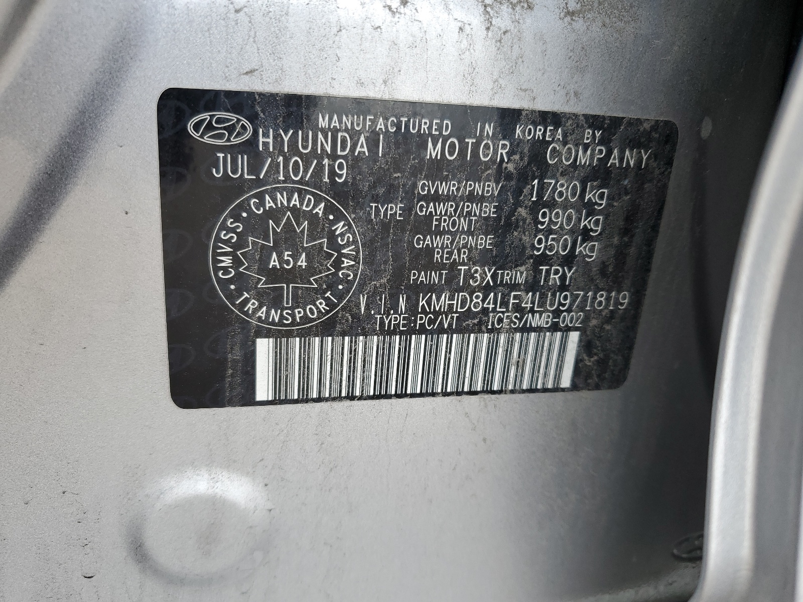 KMHD84LF4LU971819 2020 Hyundai Elantra Sel