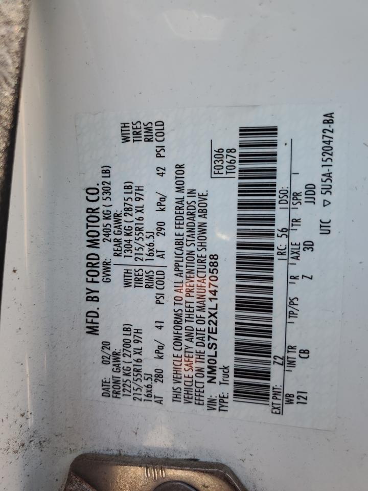 NM0LS7E2XL1470588 2020 Ford Transit Connect Xl