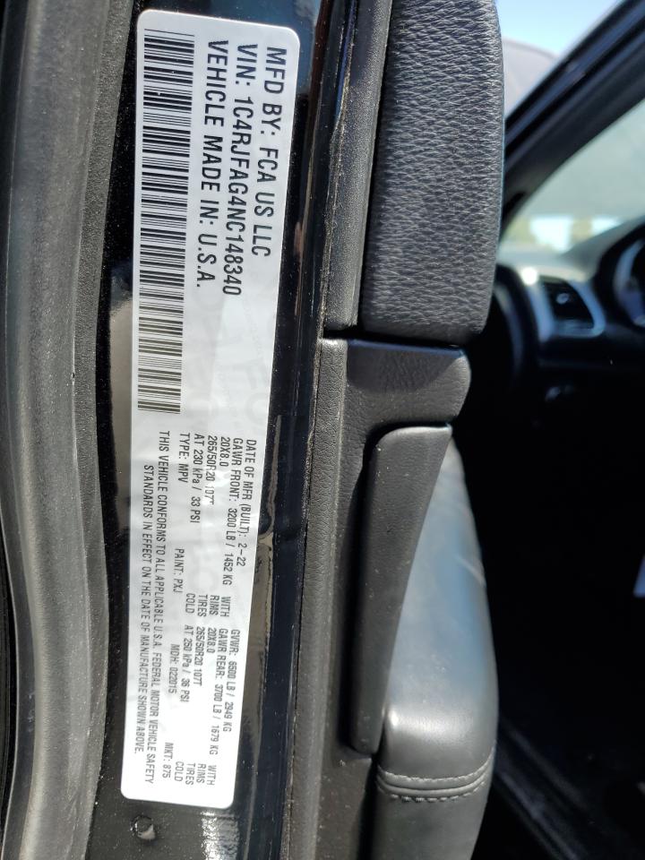 2022 Jeep Grand Cherokee Laredo E VIN: 1C4RJFAG4NC148340 Lot: 62685594