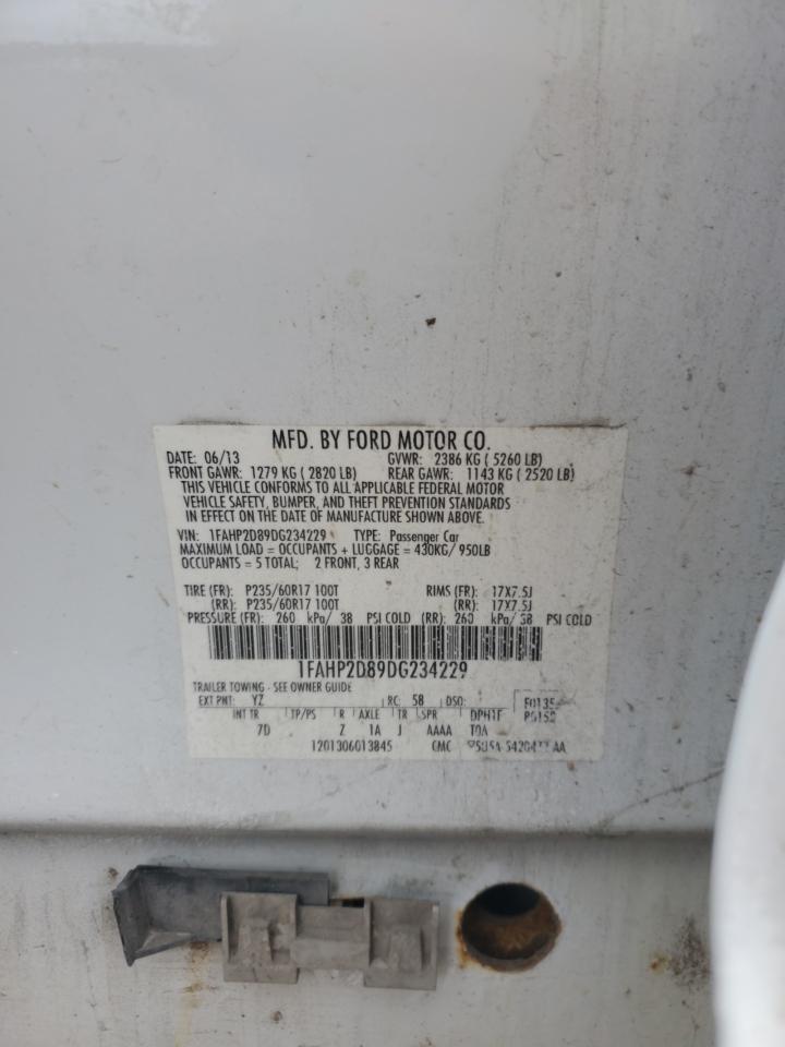 2013 Ford Taurus Se VIN: 1FAHP2D89DG234229 Lot: 62697864