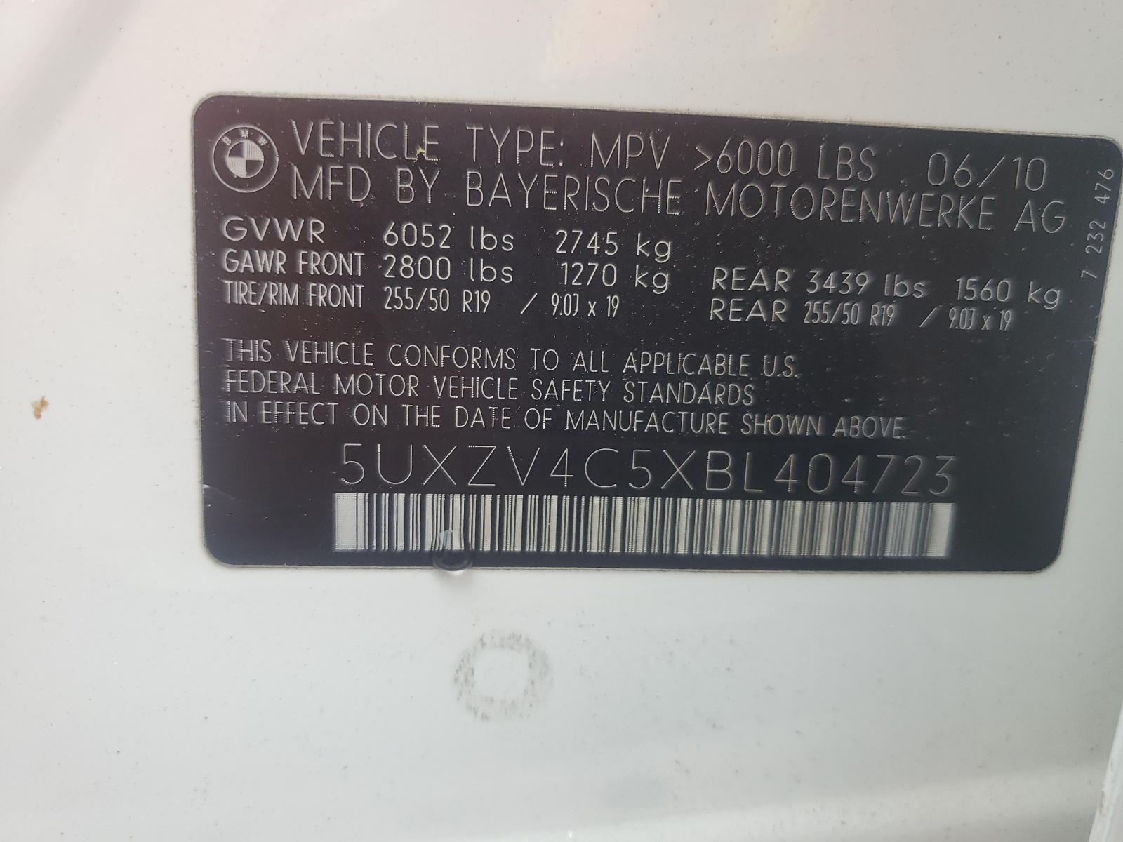 5UXZV4C5XBL404723 2011 BMW X5 xDrive35I