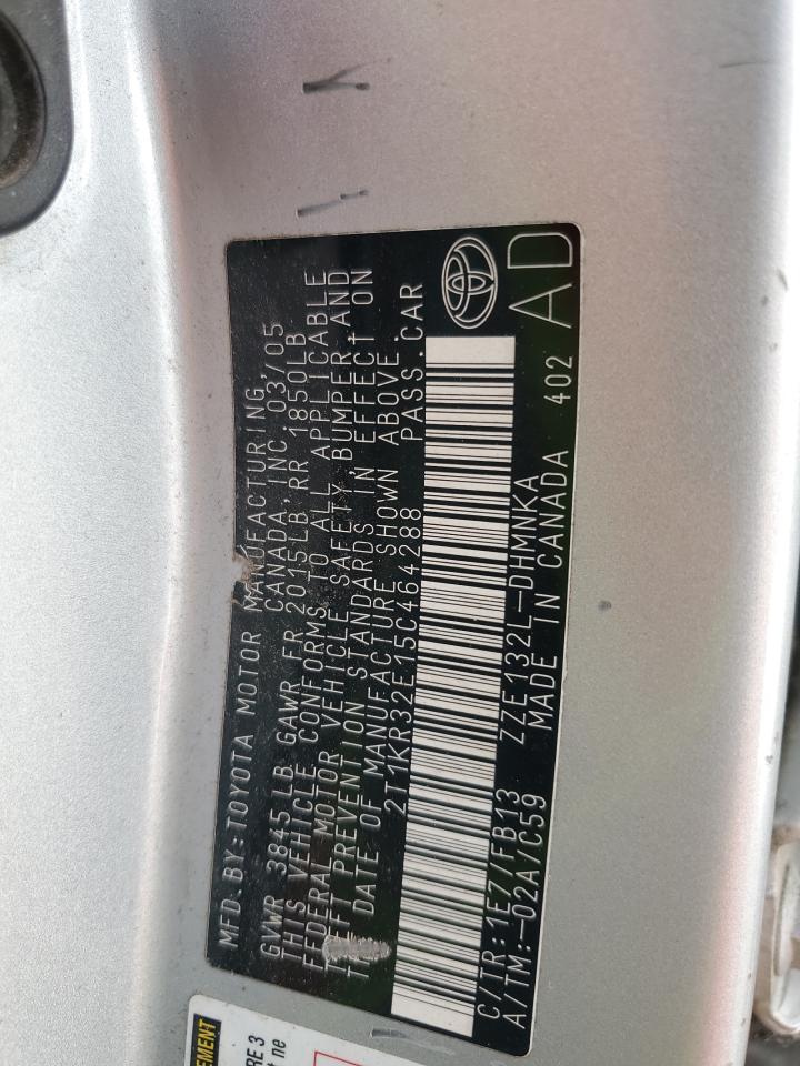 2005 Toyota Corolla Matrix Xr VIN: 2T1KR32E15C464288 Lot: 82457604