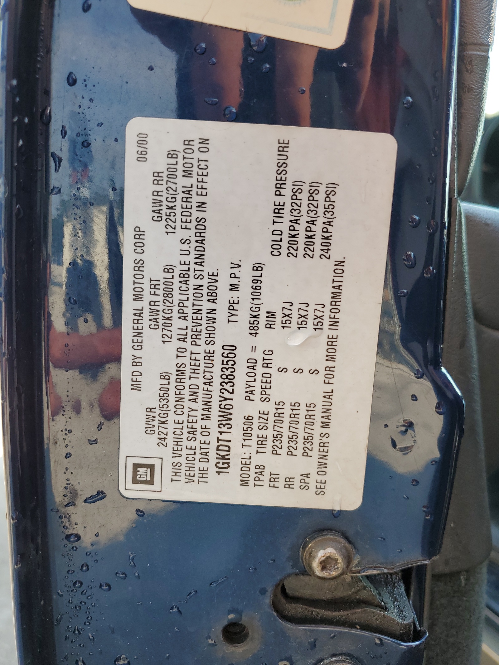 1GKDT13W6Y2383560 2000 GMC Jimmy / Envoy