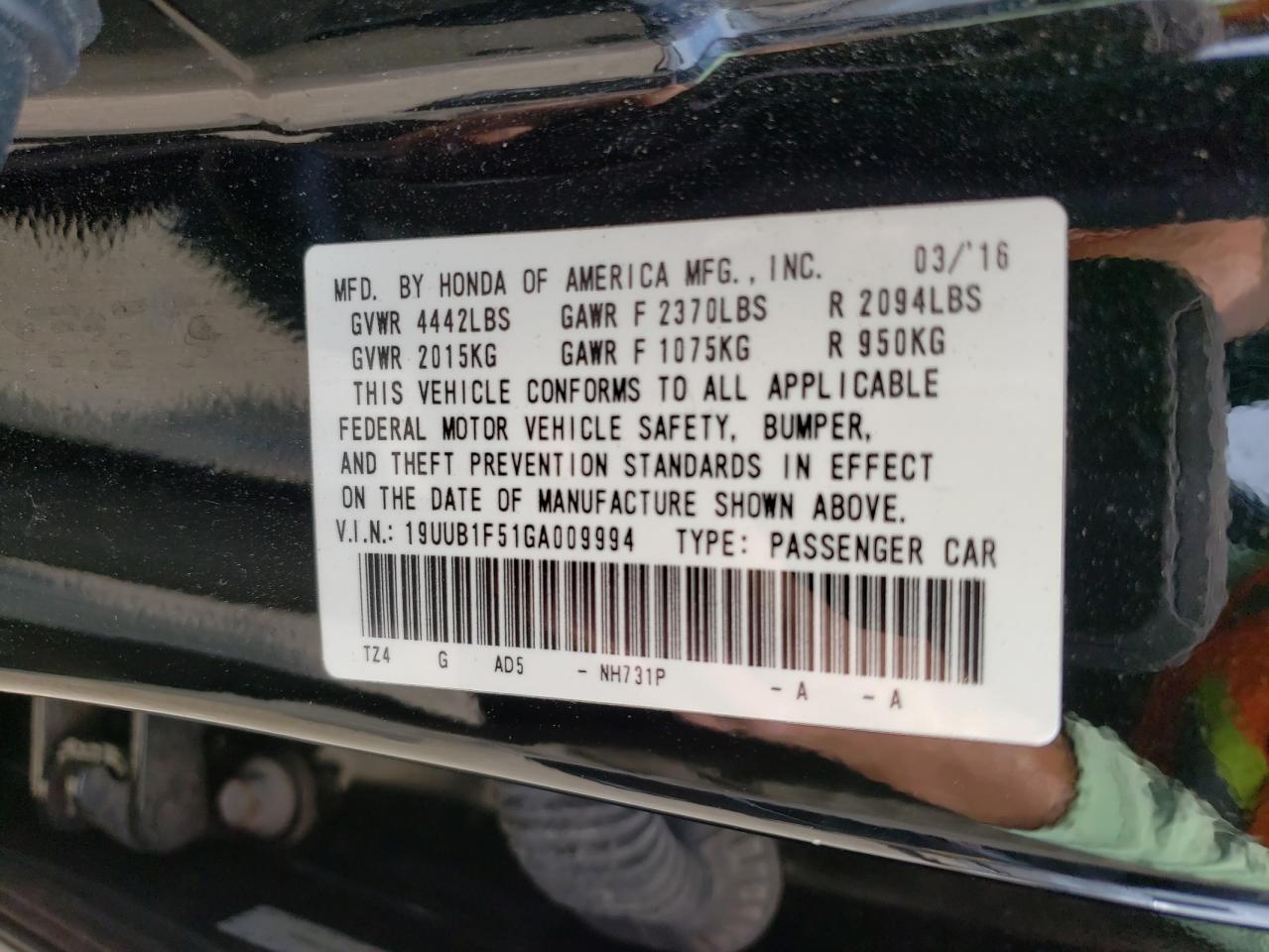 2016 Acura Tlx Tech VIN: 19UUB1F51GA009994 Lot: 64066424