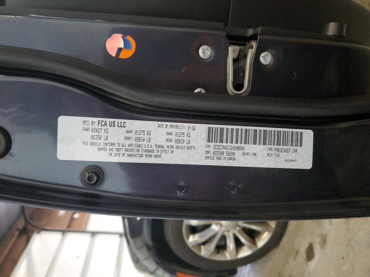 2016 Chrysler 300 Limited VIN: 2C3CCARG1GH208604 Lot: 65521604